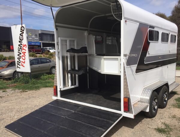 Horse float interior showing floor and ramp